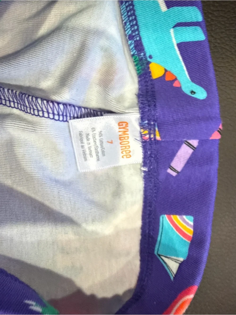 Gymboree Purple Dinosaur & Rainbow Print Leggings